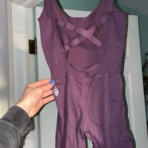 Purple Free People Movement Crisscross Back One-Piece Activewear